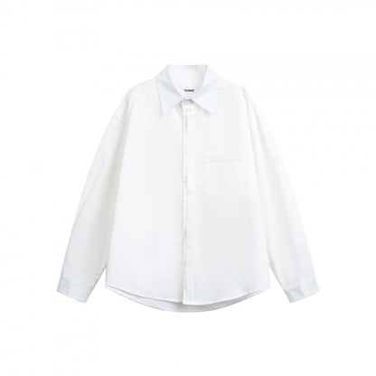 Unisex Oversized Shirt with concealed button placket and chest pocket Shop Velvia