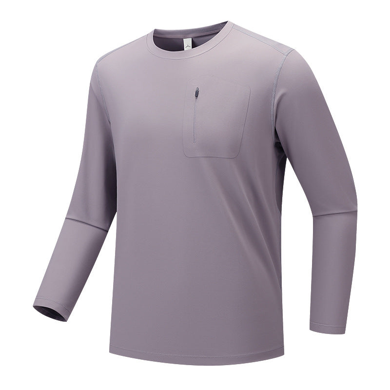 Men's multifunctional long-sleeve tech shirt with chest zip pocket Shop Velvia