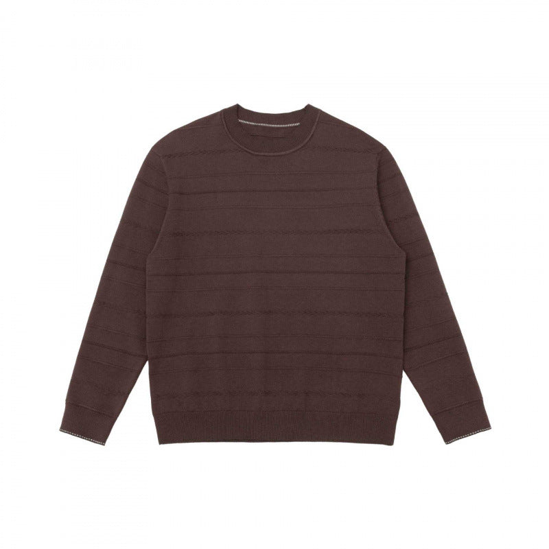 Unisex fine knit pullover with fine structured stripes, round neck and slightly oversized cut Shop Velvia