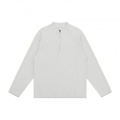 Unisex Waffle Knit Half-Zip Pullover with Raglan Sleeves Shop Velvia