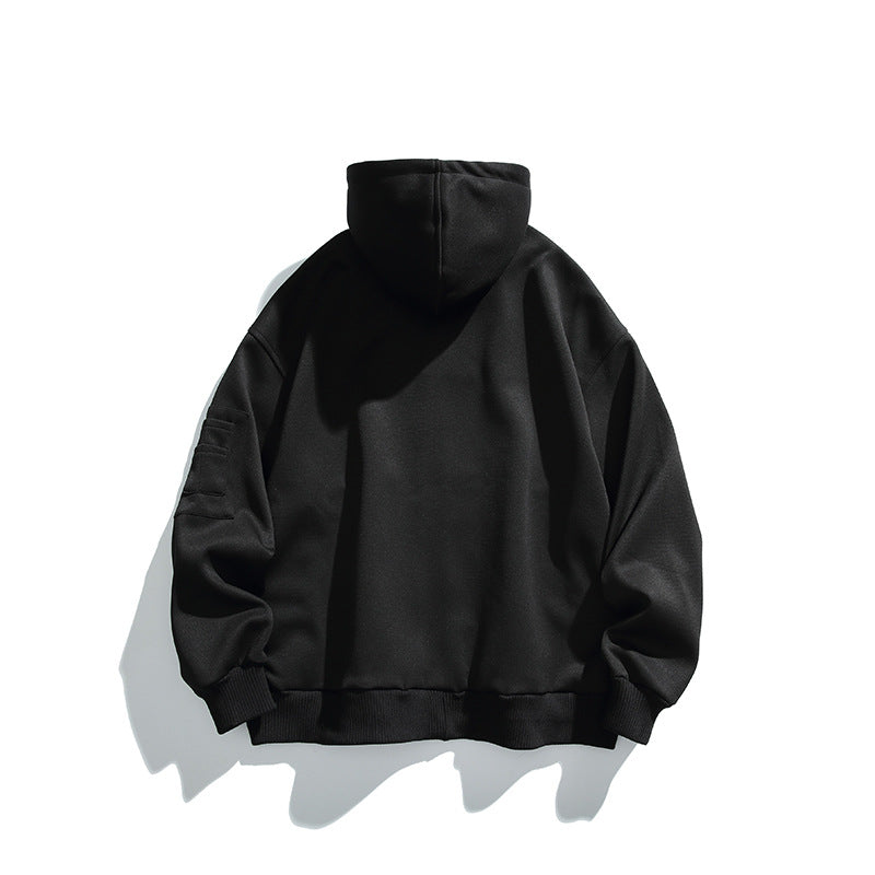 Unisex Oversize Hoodie Jacket with Front Zipper, Arm Pocket and Ribbed Hem Shop Velvia