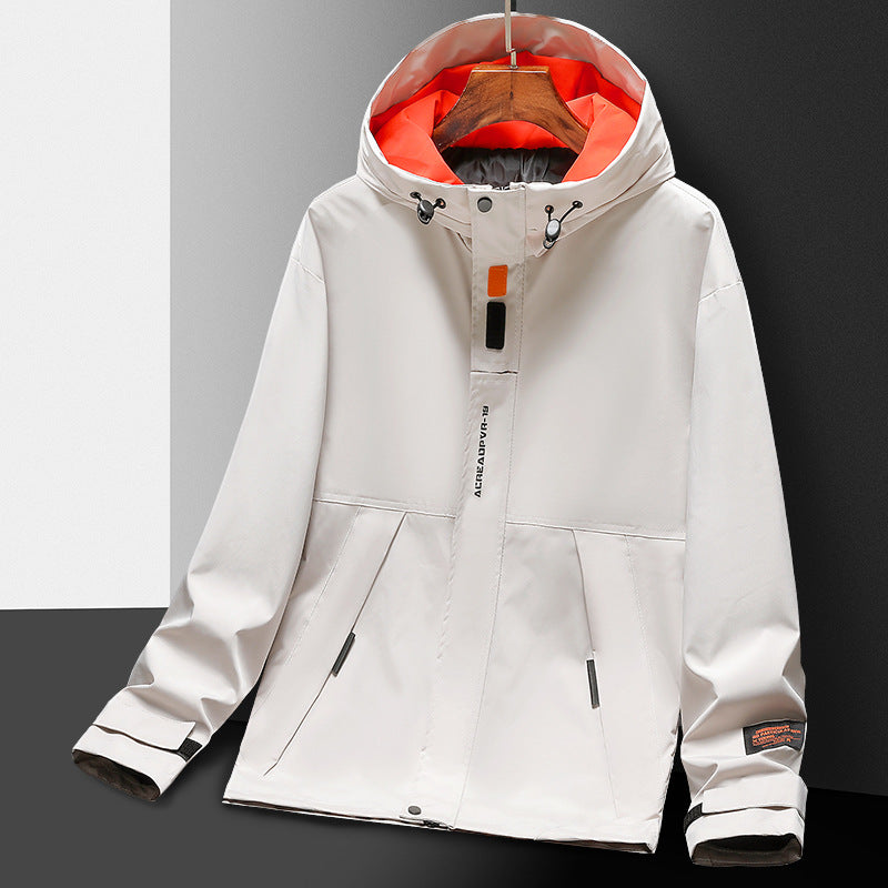 Men's Lightweight Utility Rain Jacket with Hood, Windproof Softshell and Reflective Inserts Shop Velvia