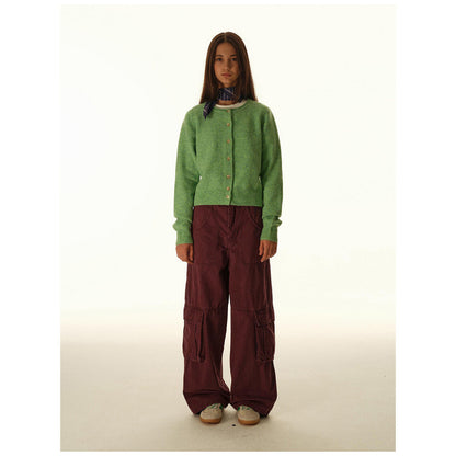 Women's Baggy Cargo Pants with High Waist, Large Flap Pockets and Reinforced Seam Panels Shop Velvia