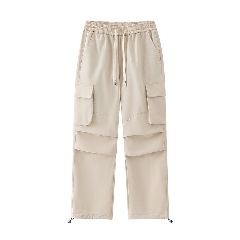 Men's cargo pants with elastic waistband, layered detail and zip hem Shop Velvia