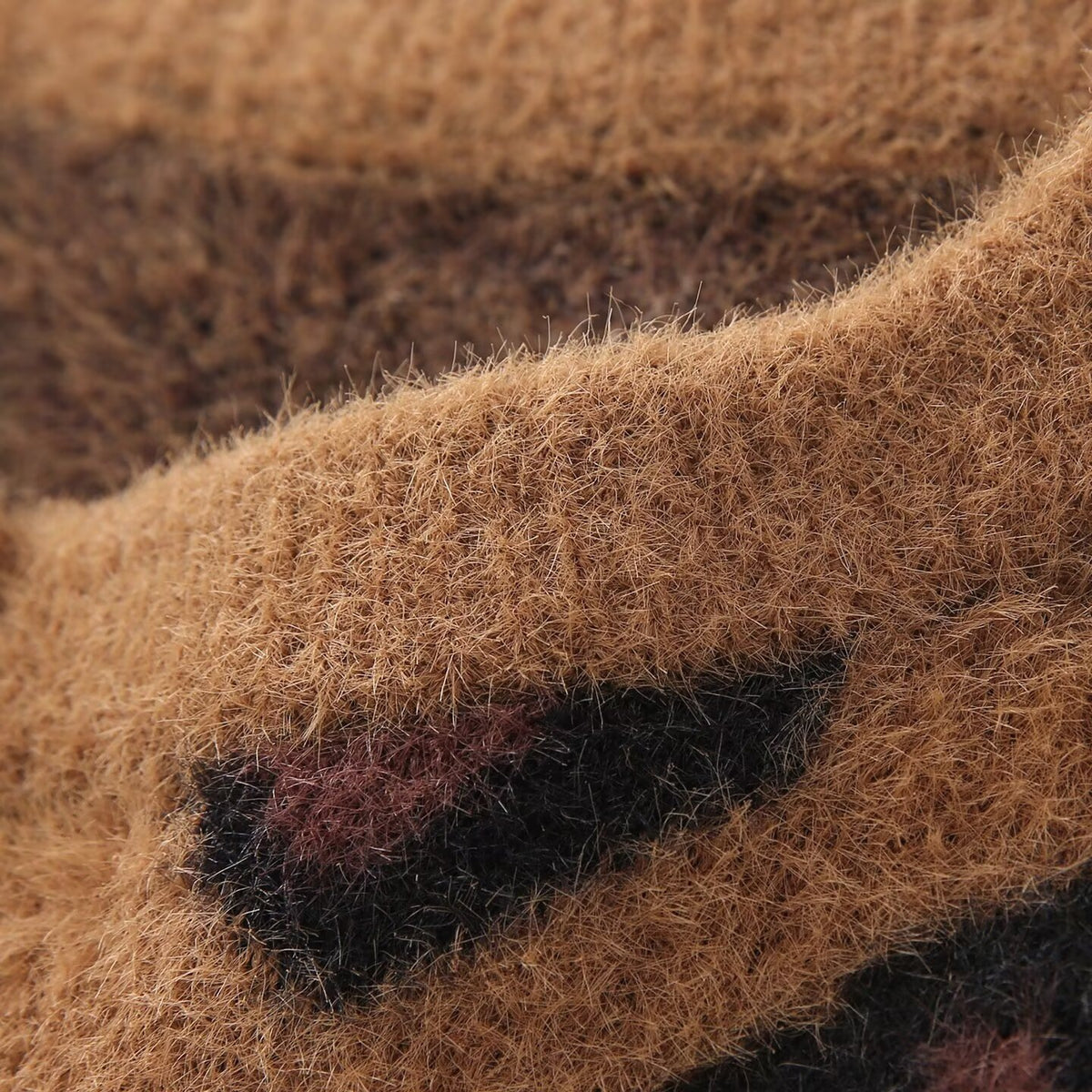 Women's fluffy cardigan in leopard print with round neckline and button placket Shop Velvia