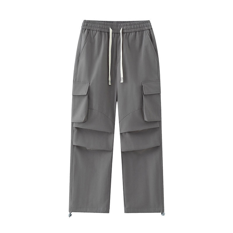 Men's cargo pants with elastic waistband, layered detail and zip hem Shop Velvia