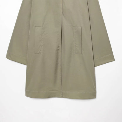 Women Wide-Cut Cape Coat with Concealed Button Placket and Patch Pockets Shop Velvia