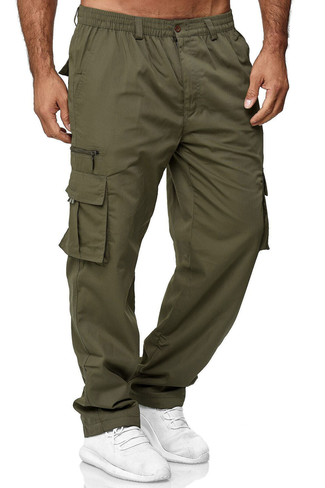 Men's cargo pants with elastic waistband and multifunctional pockets Shop Velvia