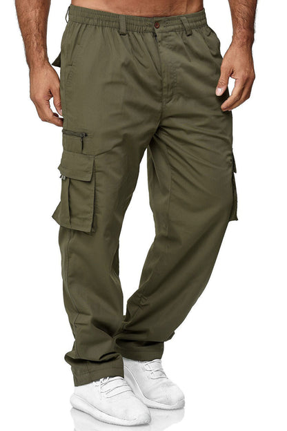 Men's cargo pants with elastic waistband and multifunctional pockets Shop Velvia