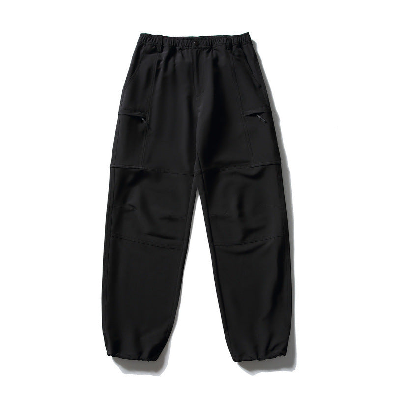 Men's Technical Cargo Casual Pants with Elastic Waistband, Knee Panels, and Zipper Pockets Shop Velvia