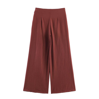 Women Wide High-Waist Palazzo Pants with Wrap Skirt Look and Waist Tie Shop Velvia