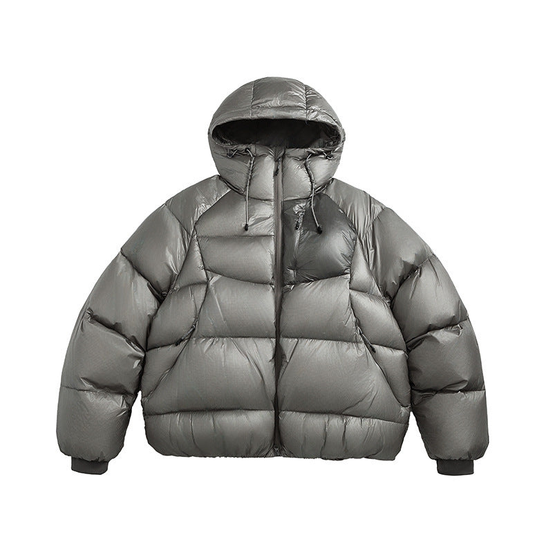 Unisex Quilted Down Jacket with Hood and Lightweight Thermal Insulation Shop Velvia