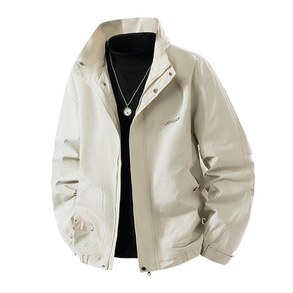 Men's Lightweight Technical Leisure Jacket with Stand-Up Collar, Concealed Zipper and Elastic Hem Shop Velvia