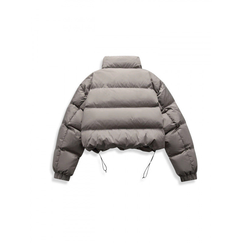 Women's short quilted winter jacket in cropped style with high stand-up collar Shop Velvia