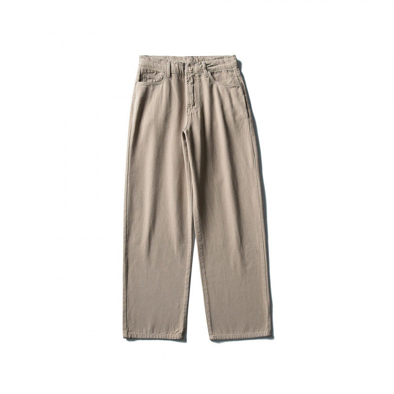Men Straight Cut Comfort Canvas Pants with High Waist Shop Velvia