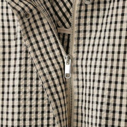 Women's short-cut checked bomber jacket with stand-up collar, elastic hem and concealed zipper Shop Velvia