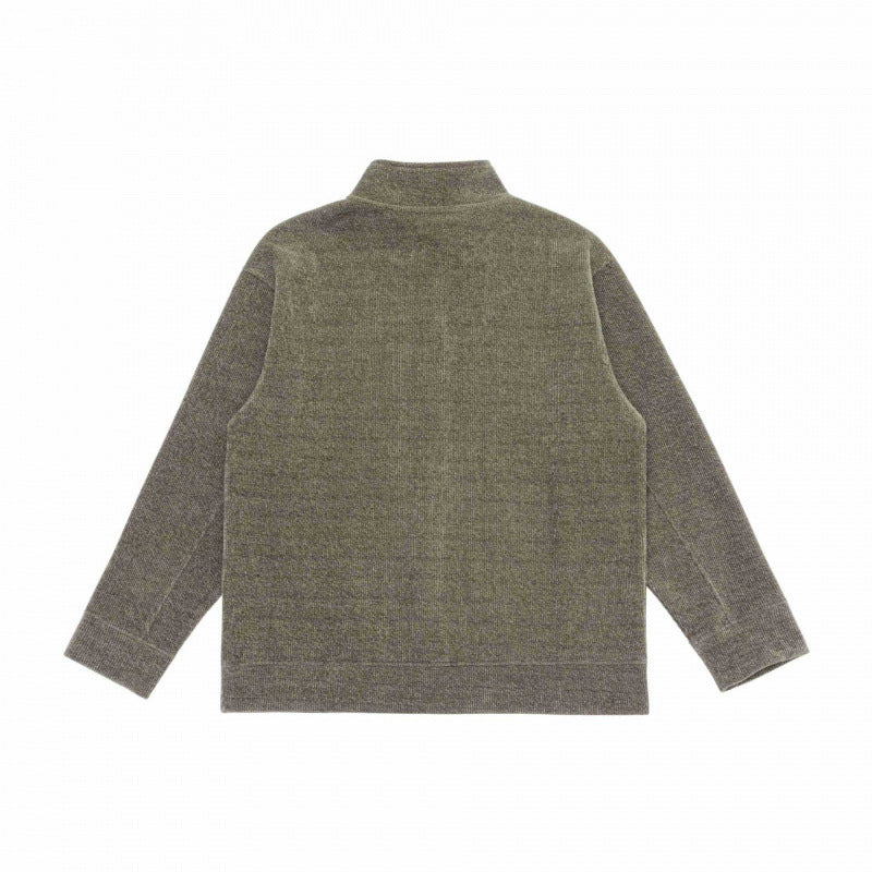 Unisex Boxy Knit Sweater with Half Button Placket and Stand-Up Collar Shop Velvia