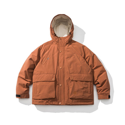 Unisex Boxy Thermo Parka with hood, two-way snap button placket and adjustable sleeve cuffs Shop Velvia