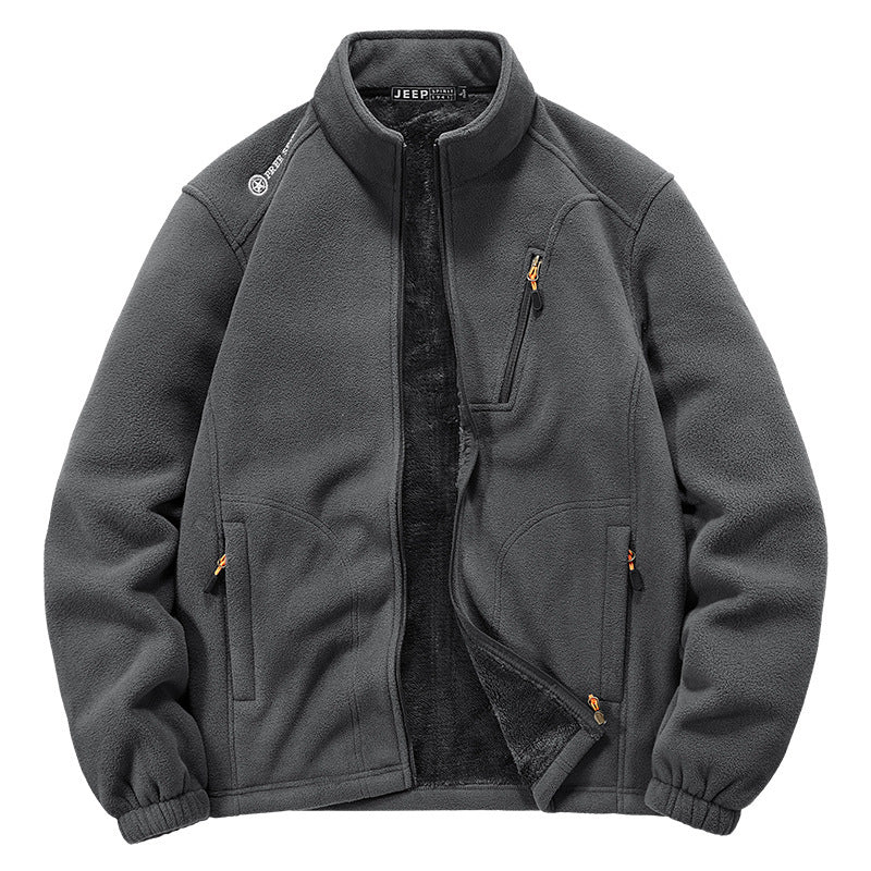 Men's thermal fleece jacket with Sherpa lining, stand-up collar and zippered pockets Shop Velvia