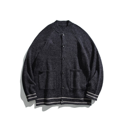 Unisex Boxy Cardigan made of fine knit with raglan sleeves and patch pockets Shop Velvia