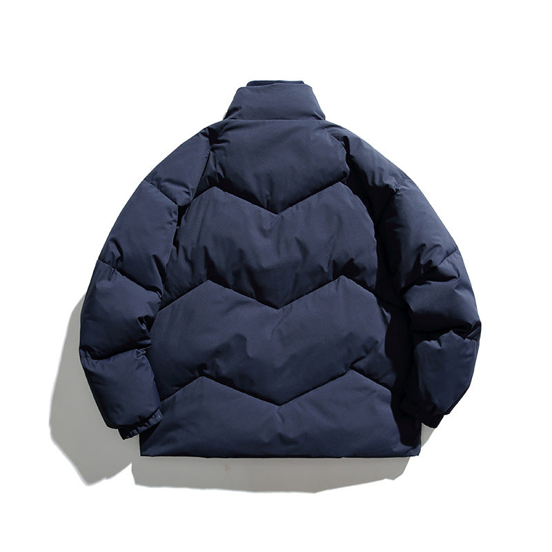 Unisex Padded Quilted Jacket in Boxy Cut with Ribbed Collar and Insulating Lining Shop Velvia