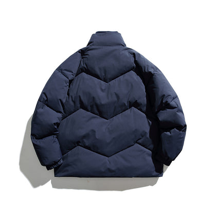 Unisex Padded Quilted Jacket in Boxy Cut with Ribbed Collar and Insulating Lining Shop Velvia