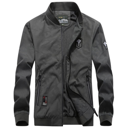 Men's Lightweight Urban Windbreaker Jacket with Mesh Lining, Embroidered Patches and Zipper Pockets Shop Velvia