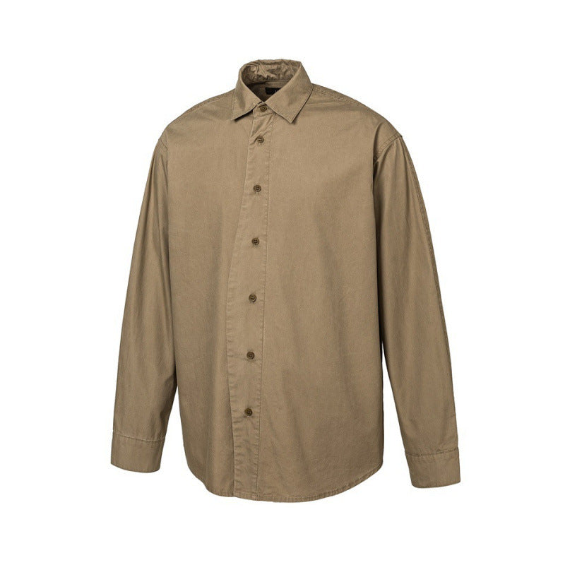 Men's Loose Oversized Shirt made of Cotton Twill with Spread Collar and Relaxed Fit Shop Velvia