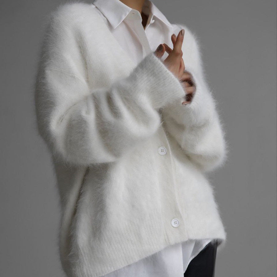 Women's Cozy Cardigan made of fine Mohair Shop Velvia