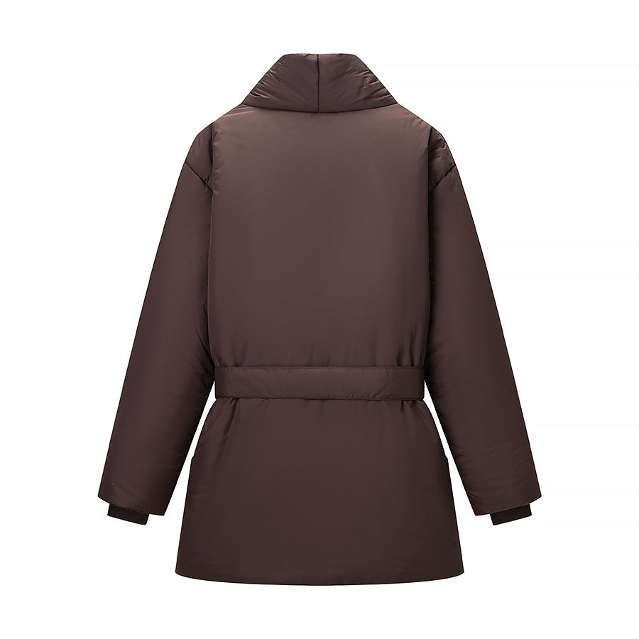 Women's Short Quilted Tailored Quilted Jacket with Shawl Collar and Tie Belt Shop Velvia