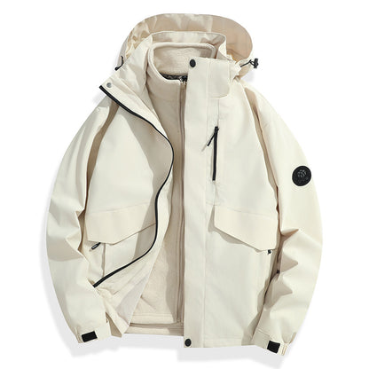 Men's Lightweight Softshell Rain Jacket with Detachable Fleece Lining, Sealed Seams and Multifunctional Pockets Shop Velvia