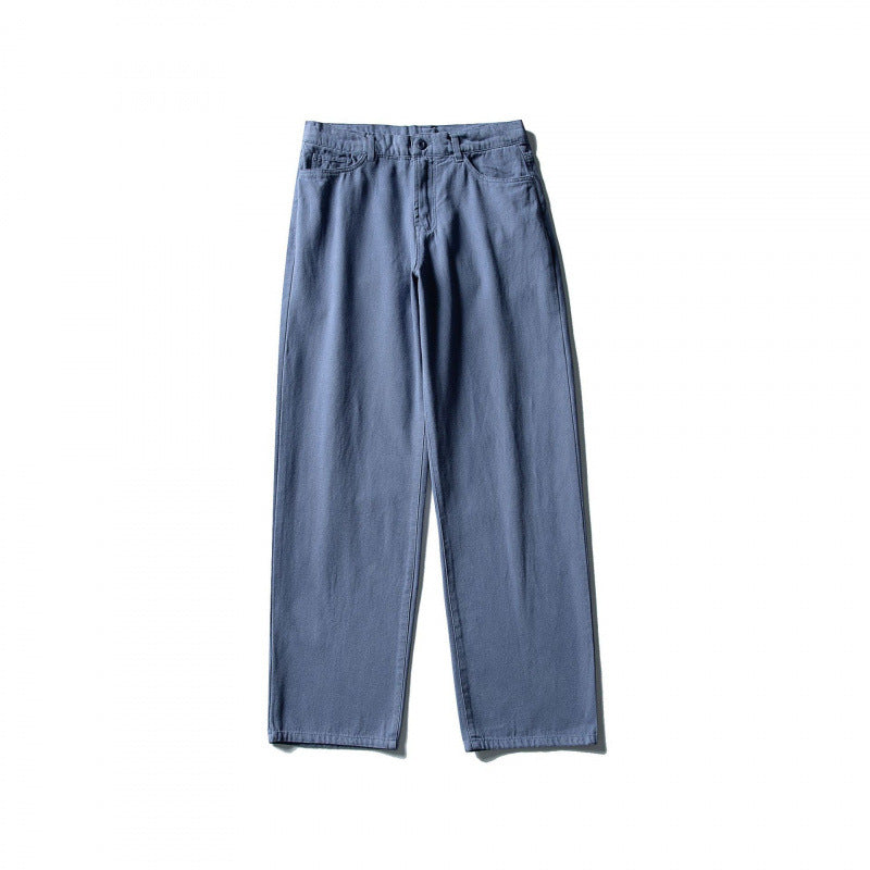 Men Straight Cut Comfort Canvas Pants with High Waist Shop Velvia