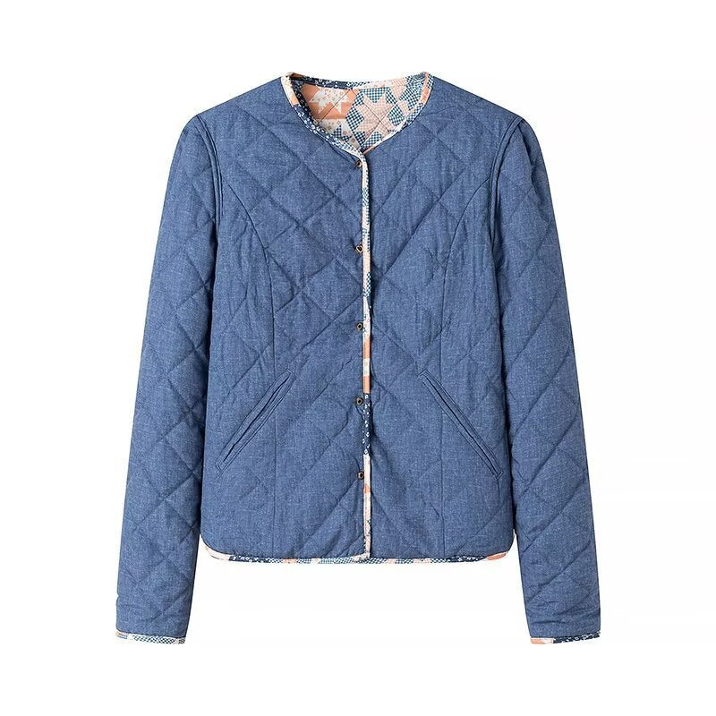 Women's Quilted Short Jacket with Graphic Patchwork Pattern Shop Velvia