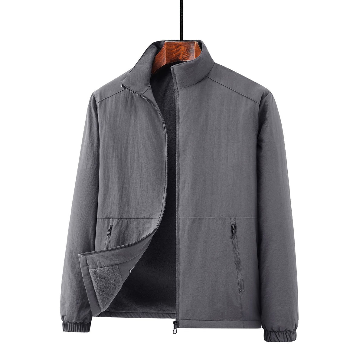 Men's lightweight transitional jacket with fleece lining and stand-up collar Shop Velvia