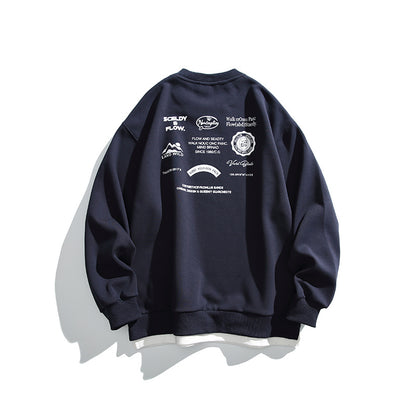 Unisex Oversized Sweatshirt with large back print, layered look, and ribbed cuffs Shop Velvia