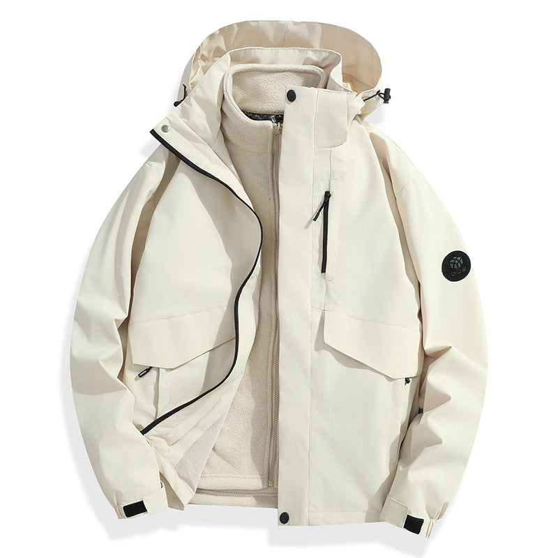 Men's Lightweight Softshell Rain Jacket with Detachable Fleece Lining, Sealed Seams and Multifunctional Pockets Shop Velvia