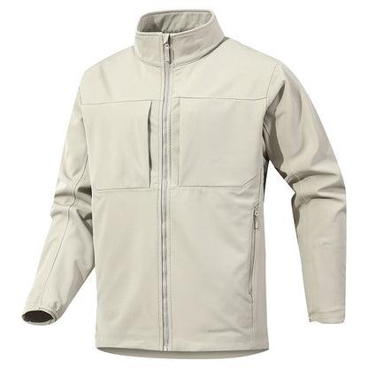 Men's Technical Softshell Jacket with Stand-Up Collar and Concealed Zip Pockets Shop Velvia