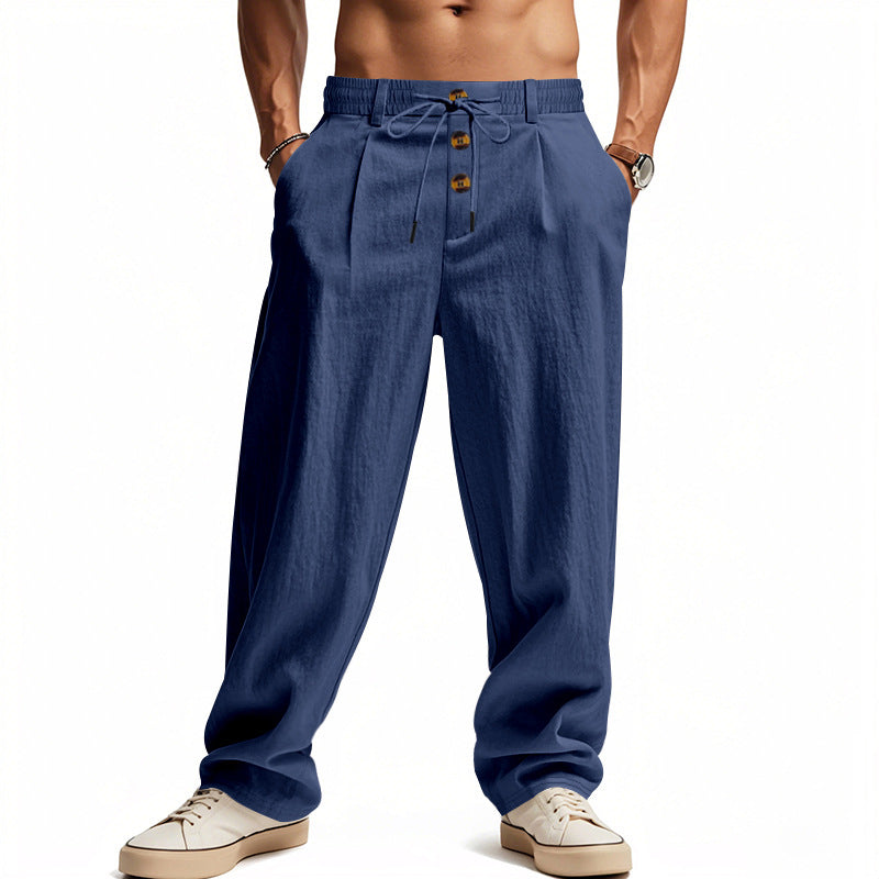 Men's Linen Pants with Breathable & Adjustable Drawstring | Shop Velvia V2