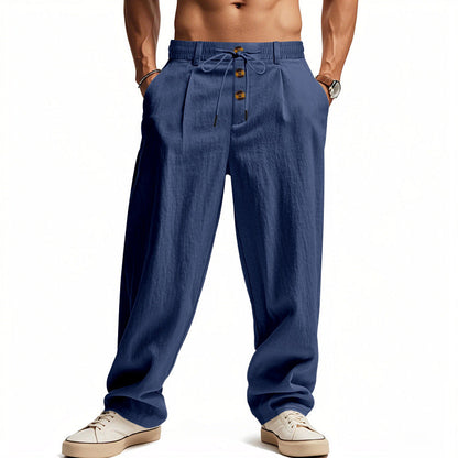 Men's Linen Pants with Breathable & Adjustable Drawstring | Shop Velvia V2