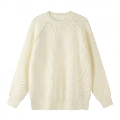 Unisex Oversize Fine Knit Sweater with Round Neck, Raglan Sleeves and Ribbed Cuffs Shop Velvia