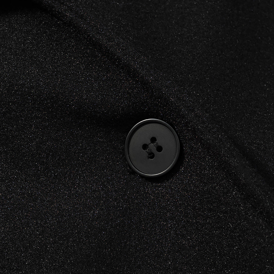 Ladies long coat in a minimalist cocoon cut made of a wool blend with double-breasted button placket Shop Velvia