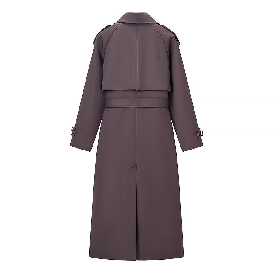 Women Longer classic trench coat with button placket, tie belt and epaulettes Shop Velvia