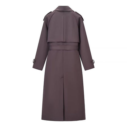 Women Longer classic trench coat with button placket, tie belt and epaulettes Shop Velvia
