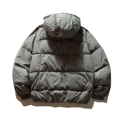 Unisex Oversize quilted jacket in boxy cut with hood and adjustable hem Shop Velvia
