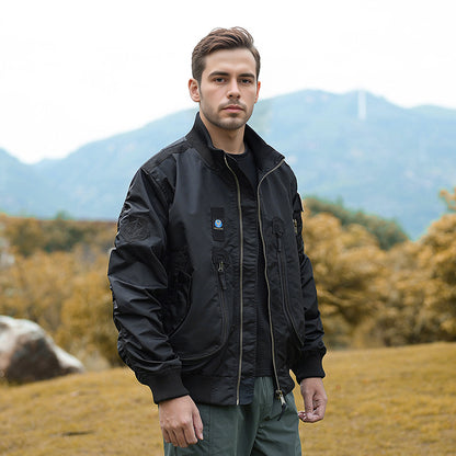 Men's bomber jacket pilot style lightly padded with two-way zipper and arm pocket Shop Velvia
