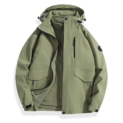 Men's Lightweight Softshell Rain Jacket with Detachable Fleece Lining, Sealed Seams and Multifunctional Pockets Shop Velvia