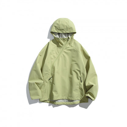 Unisex Lightweight Tech Rain Jacket with Asymmetrical Zipper Shop Velvia