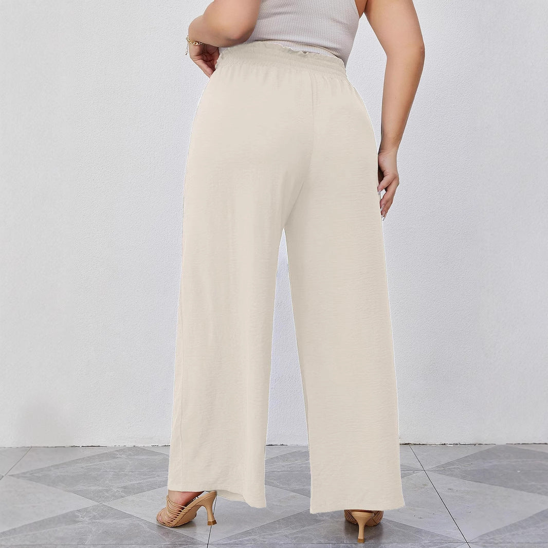 Women's Wide Culottes in Linen Look with Paperbag Waist, Tied Belt and Side Pockets Shop Velvia