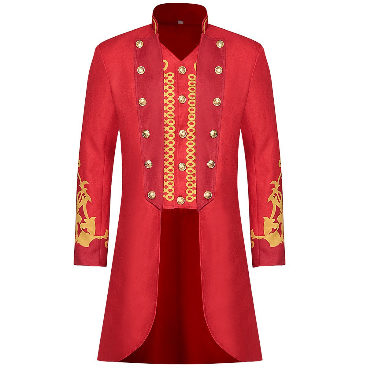 Men's military-inspired tailcoat with swallowtail, decorative button placket, and ornamented sleeves Shop Velvia