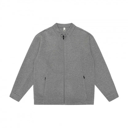 Unisex Minimalistic Oversized Zip Jacket with Stand Collar and Concealed Zipper Pockets Shop Velvia